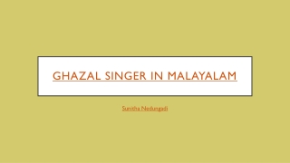Ghazal Singer In Malayalam