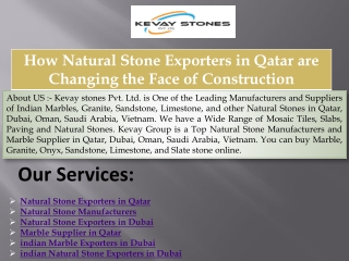 How Natural Stone Exporters in Qatar are Changing the Face of Construction