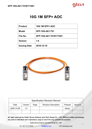 10G 1M SFP  AOC