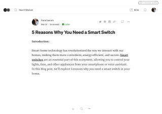 5 Reasons Why You Need a Smart Switch _ by Faria tasnim _ Mar, 2023 _ Medium