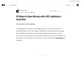 10 Ways to Save Money with LED Lighting in Australia _ by Faria tasnim _ Apr, 2023 _ Medium