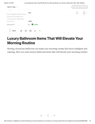 Luxury Bathroom Items That Will Elevate Your Morning Routine _ by Ishmum Semicolonit _ Mar, 2023 _ Medium