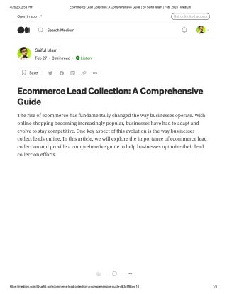 Ecommerce Lead Collection_ A Comprehensive Guide