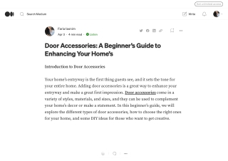 Door Accessories_ A Beginner’s Guide to Enhancing Your Home’s _ by Faria tasnim _ Apr, 2023 _ Medium