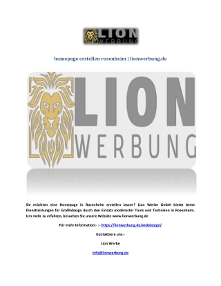 homepage erstellen rosenheim | lionwerbung.de
