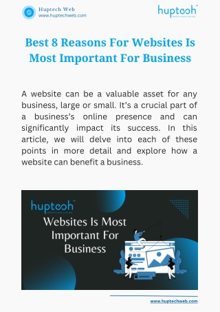 Best 8 Reasons For Websites Is Most Important For Business