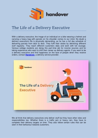 The Life of a Delivery Executive-Handover