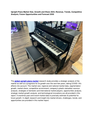 Upright Piano Market