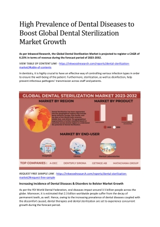 High Prevalence of Dental Diseases to Boost Global Dental Sterilization Market G