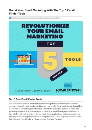 1Boost Your Email Marketing With The Top 5 Email Finder Tools