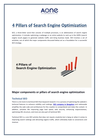 4 Pillars of Search Engine Optimization