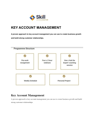 Key Account Management - Skill Accelerator