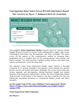 Vision Impairment Market Analysis Forecast 2023