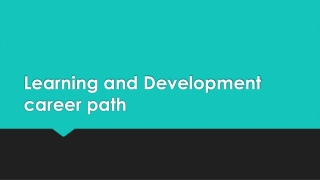 Learning and Development career path