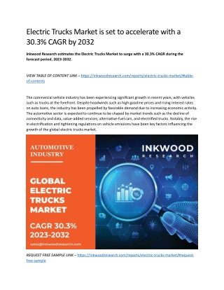 Electric Trucks Market is set to accelerate with a 30.3% CAGR by 2032