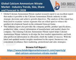 Calcium Ammonium Nitrate Market- Agricultural & Animal feed