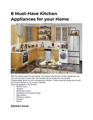 8 Must have home appliances