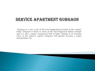  Service Apartment Gurgaon