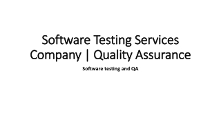 Software Testing services | Quality assurance | USA