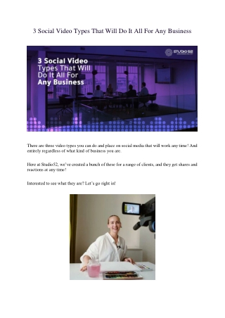 3 Social Video Types That Will Do It All For Any Business