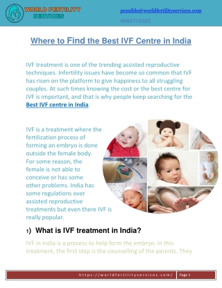 Where to Find the Best IVF Centre in India