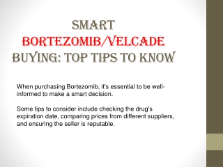 Smart Bortezomib Buying: Top Tips to Know