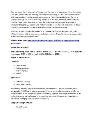 Crosslinking Agent Market