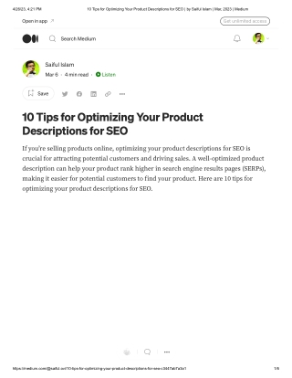 10 Tips for Optimizing Your Product Descriptions for SEO