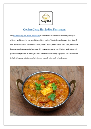 Up to 10% offer Golden Curry Hut Restaurant - Order now!!