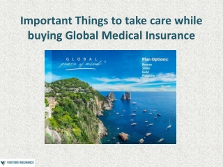 Important Things to take care while buying Global Medical Insurance