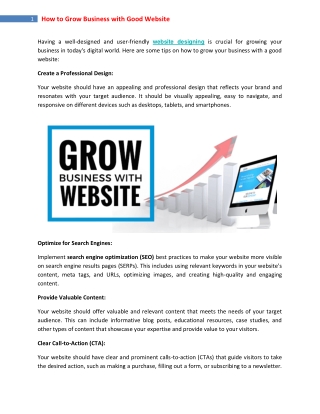 How to Grow Business with Good Website