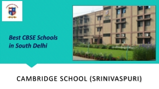 Best CBSE Schools In South Delhi