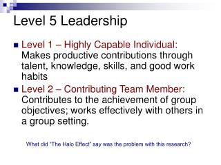 Level 5 Leadership