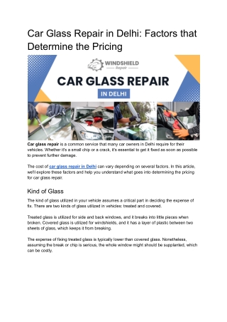 Car Glass Repair in Delhi_ Factors that Determine the Pricing (1)