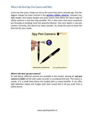 What is the Best Spy Pen Camera and Why