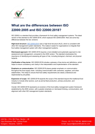 Differences between ISO 22000_2005 and ISO 22000_2018