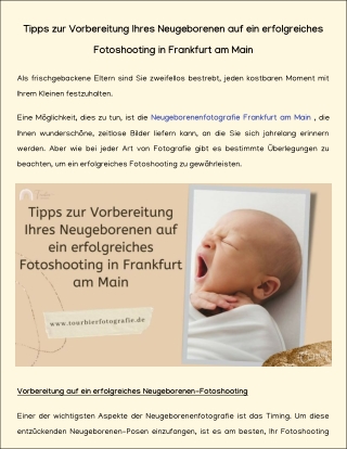 Tipps zur Vorbereitung Ihres Neugeborenen auf ein erfolgreiches Fotoshooting in Frankfurt am Main