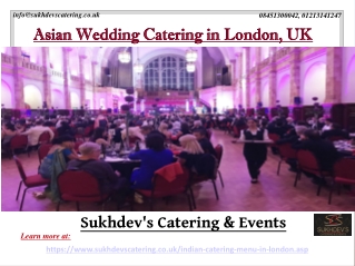 Top Asian Wedding Catering in London