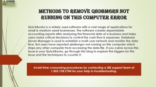 An effective guide for QBDBMGRN not running on this computer issue