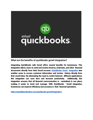 What are the benefits of quickbooks gmail integration