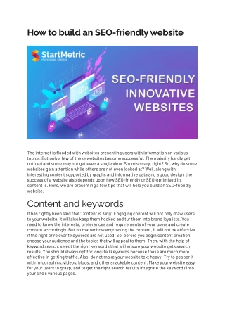 How to build an SEO-Friendly website