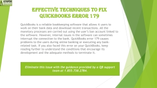A quick fix guide for QuickBooks Error 179