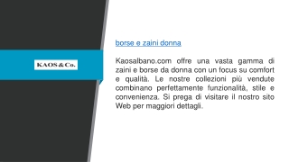 Borse e Zaini da Donna Kaosalbano.com