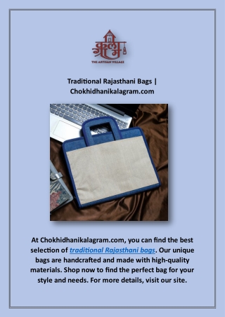 Traditional Rajasthani Bags | Chokhidhanikalagram.com