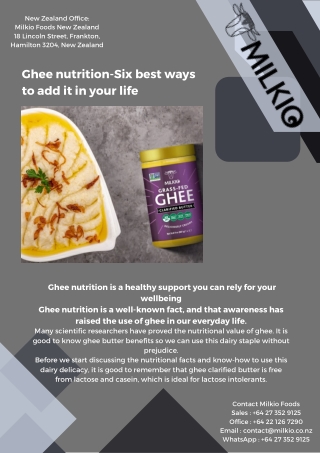 Ghee nutrition