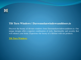 Tilt Turn Windows  Darrennolanwindowsanddoors.ie