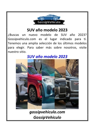 SUV año modelo 2023