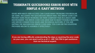 A quick and easy troubleshooting guide to resolve QuickBooks Error H505
