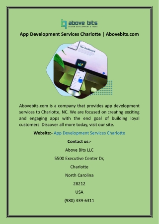 App Development Services Charlotte  Abovebits