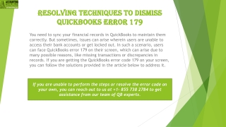 A quick and easy guide to resolve QuickBooks Error 179